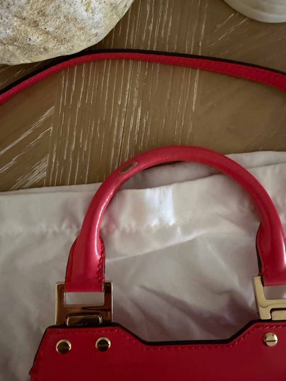 Jimmy Choo Hot Pink Leather Top-Handle Crossbody - Picture 12 of 16